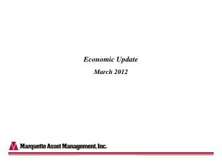 Economic Update March 2012