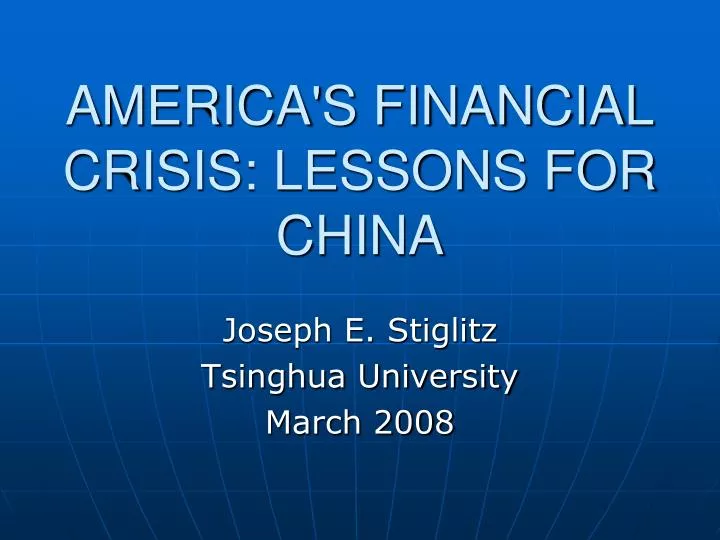 america s financial crisis lessons for china