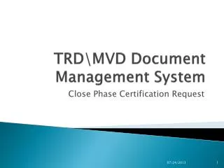 TRD\MVD Document Management System
