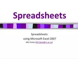 Spreadsheets