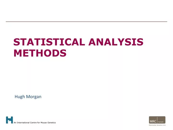 statistical analysis methods
