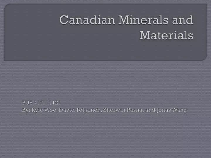 canadian minerals and materials