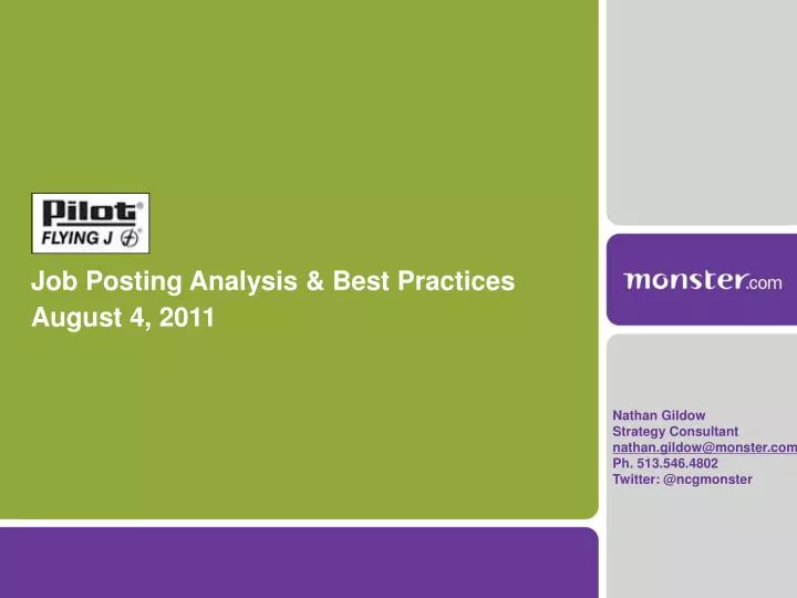 job posting analysis best practices august 4 2011