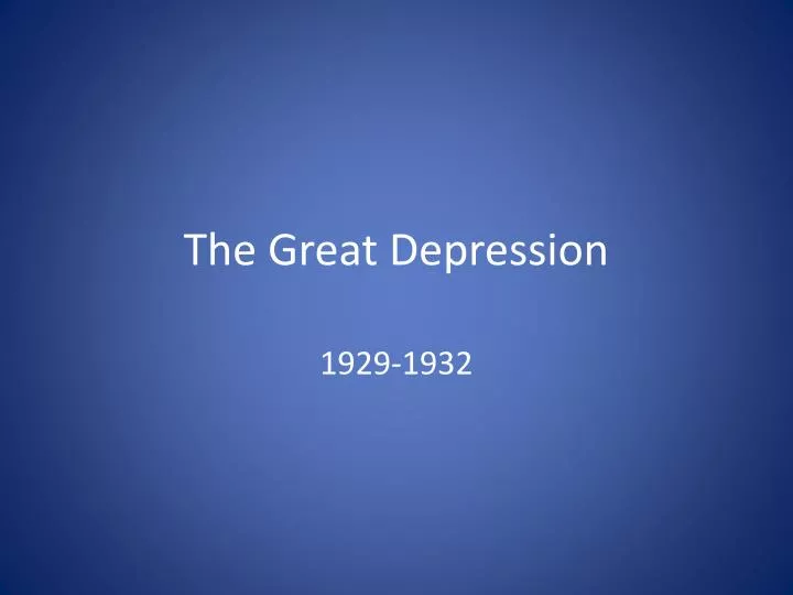 the great depression