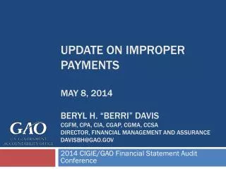 2014 CIGIE/GAO Financial Statement Audit Conference