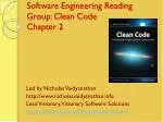 Software Engineering Reading Group: Clean Code Chapter 2