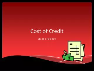 Cost of Credit