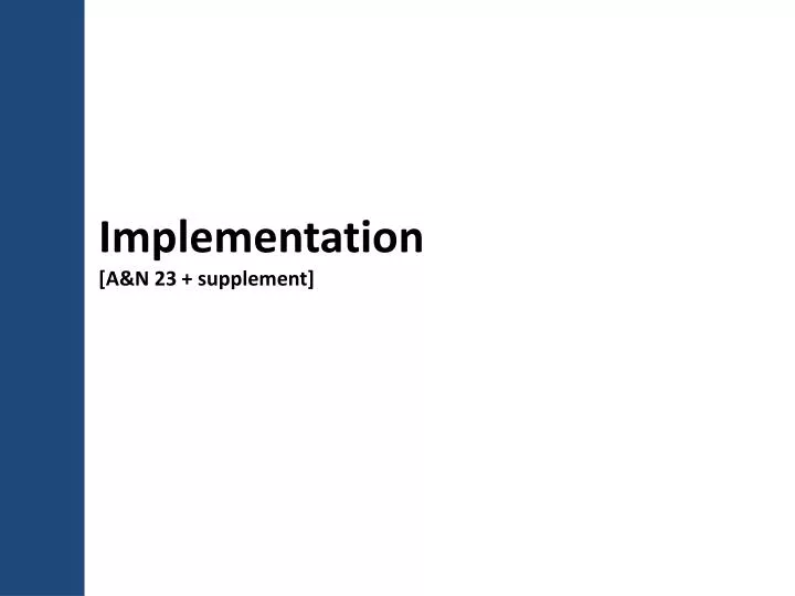 implementation a n 23 supplement