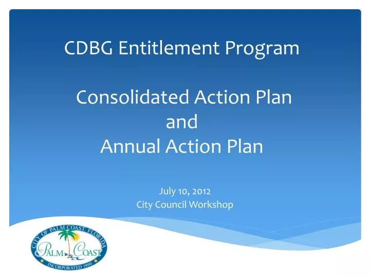 cdbg entitlement program consolidated action plan and annual action plan