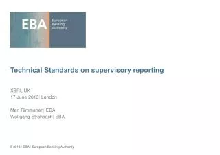 Technical Standards on supervisory reporting