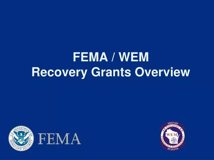 fema wem recovery grants overview