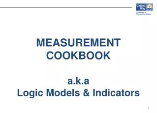 MEASUREMENT COOKBOOK a.k.a Logic Models &amp; Indicators