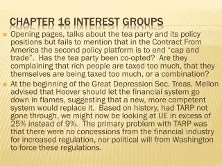 Chapter 16 interest groups