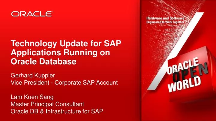 technology update for sap applications running on oracle database