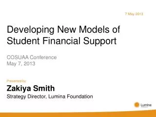 Developing New Models of Student Financial Support