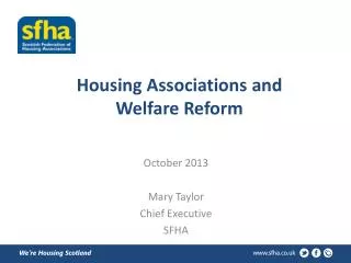 Housing Associations and Welfare Reform