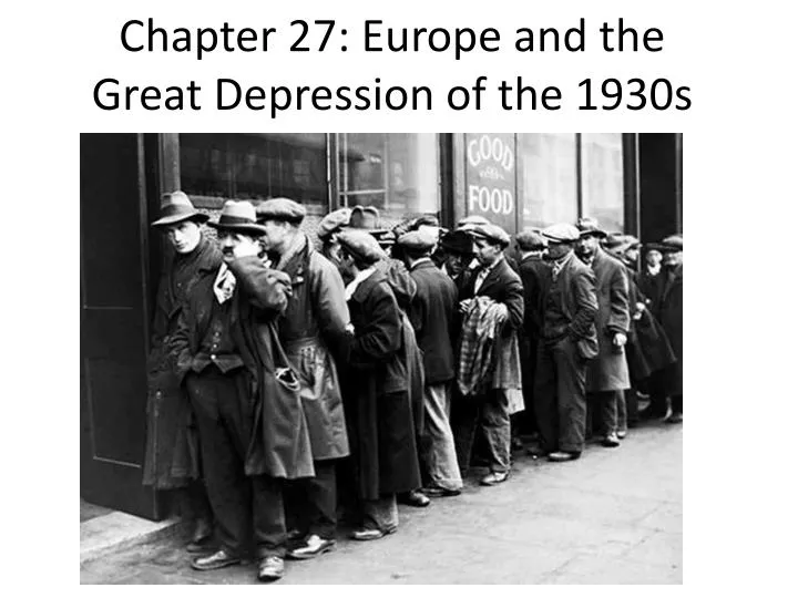 chapter 27 europe and the great depression of the 1930s