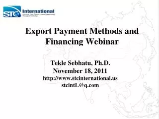 Export Payment Methods and Financing Webinar