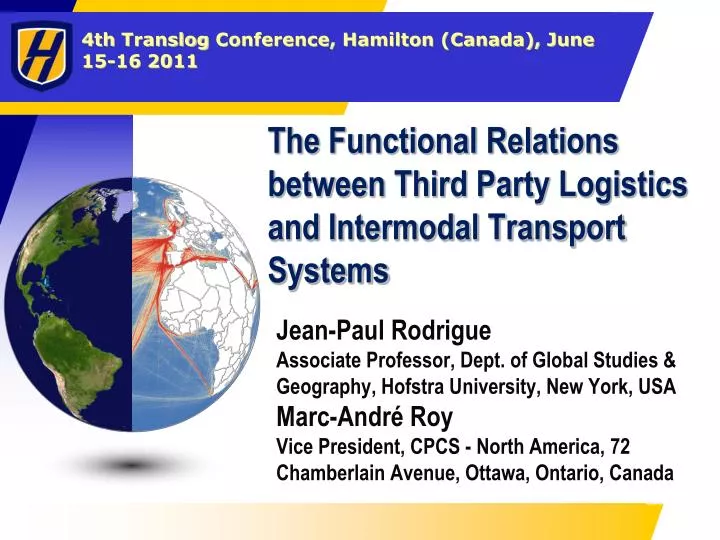 the functional relations between third party logistics and intermodal transport systems