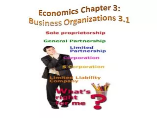 Economics Chapter 3: Business Organizations 3.1