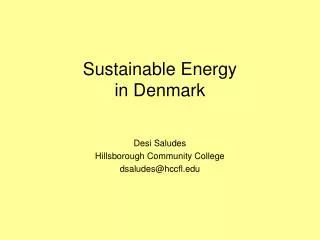 Sustainable Energy in Denmark
