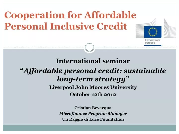 cooperation for affordable personal inclusive credit
