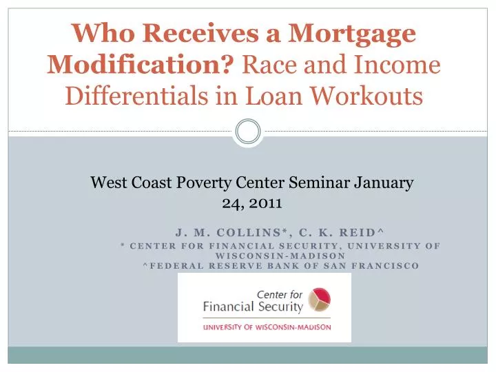 who receives a mortgage modification race and income differentials in loan workouts