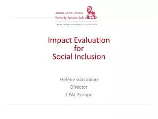 Impact Evaluation for Social Inclusion