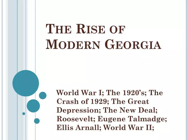 the rise of modern georgia