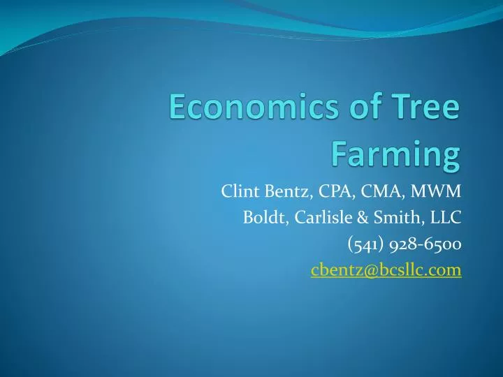 economics of tree farming