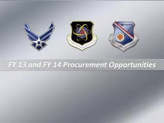 FY 13 and FY 14 Procurement Opportunities