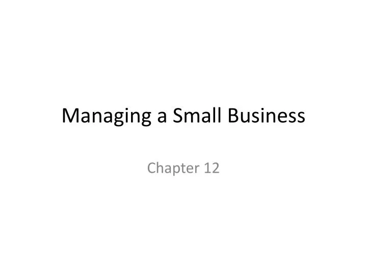 managing a small business