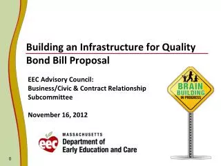 Building an Infrastructure for Quality Bond Bill Proposal