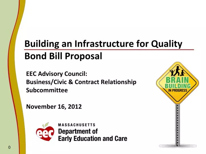building an infrastructure for quality bond bill proposal