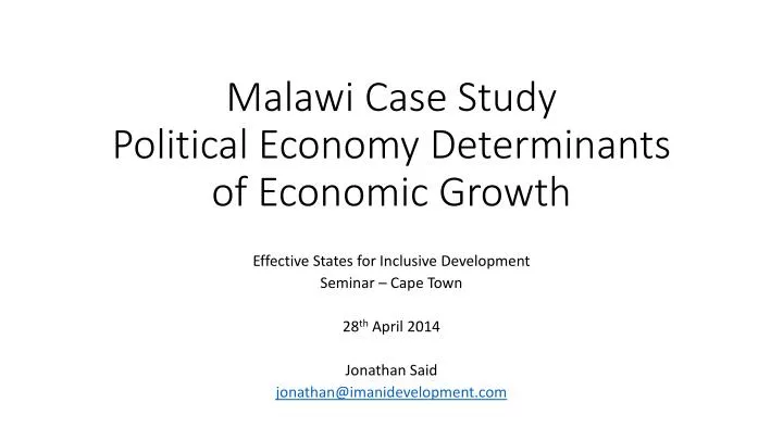 malawi case study political economy determinants of economic growth