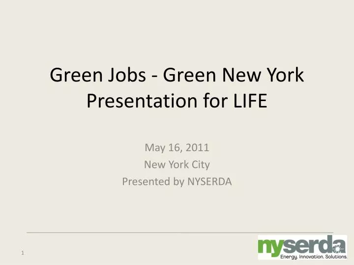 green jobs green new york presentation for life