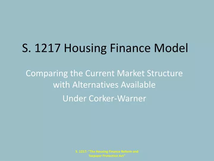 s 1217 housing finance model