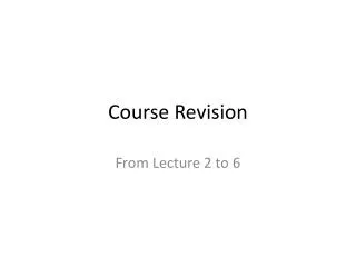 Course Revision