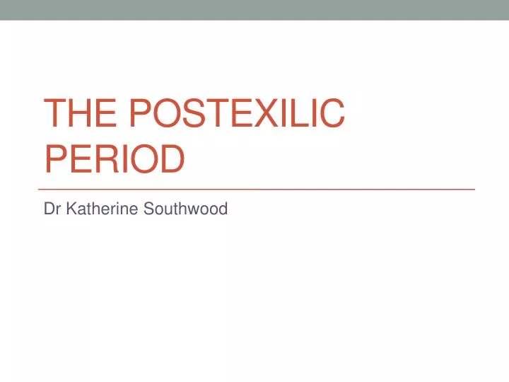 the postexilic period