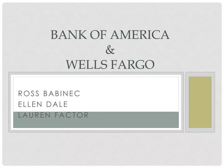 bank of america wells fargo