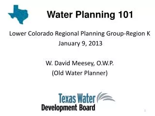 Water Planning 101