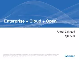 Enterprise + Cloud + Open
