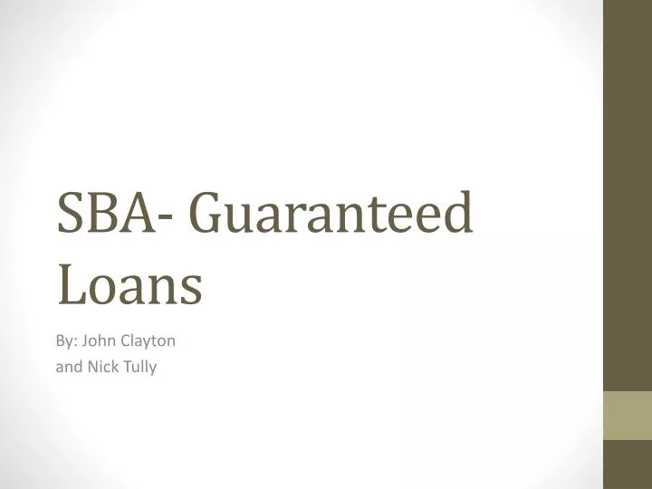 sba guaranteed loans