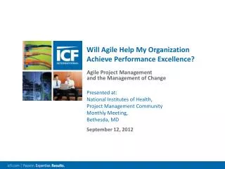 Will Agile Help My Organization Achieve Performance Excellence?
