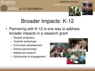 Broader Impacts: K-12