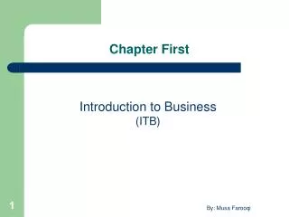 Chapter First