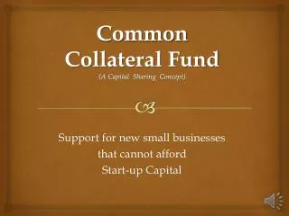 Common Collateral Fund (A Capital Sharing Concept)