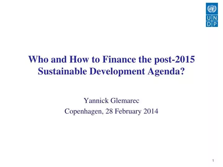 who and how to finance the post 2015 sustainable development agenda