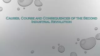 Causes, Course and Consequences of the Second Industrial Revolution