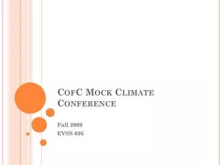 CofC Mock Climate Conference